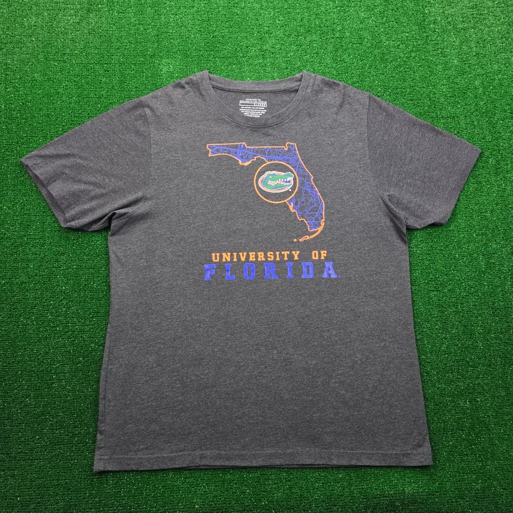 University of Florida Gators Gameday Tshirt Mens XL Gray Florida Map Logo‎ NCAA